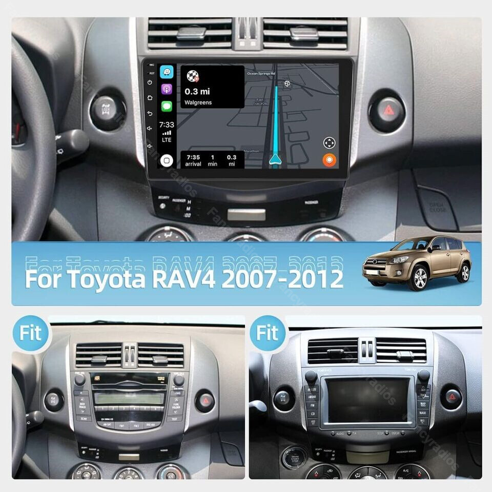 Apple Carplay Car Stereo Radio For Toyota RAV4 2007-2012 Android 15.0 GPS Camera