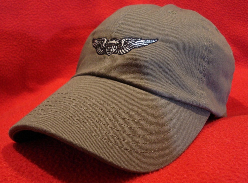 Army Aviator - Basic Pilot Wings Ball Cap, low-profile embroidered hat OD green