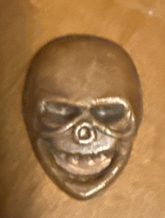 2.4 oz Copper Skull Hand Poured
