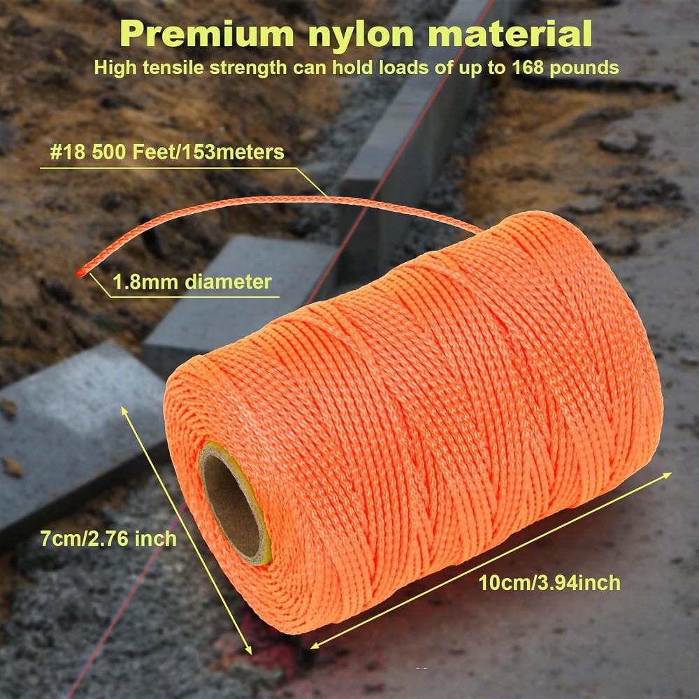 500 Ft #18 Braided Nylon Mason Line String - Durable Landscape & Construction Us