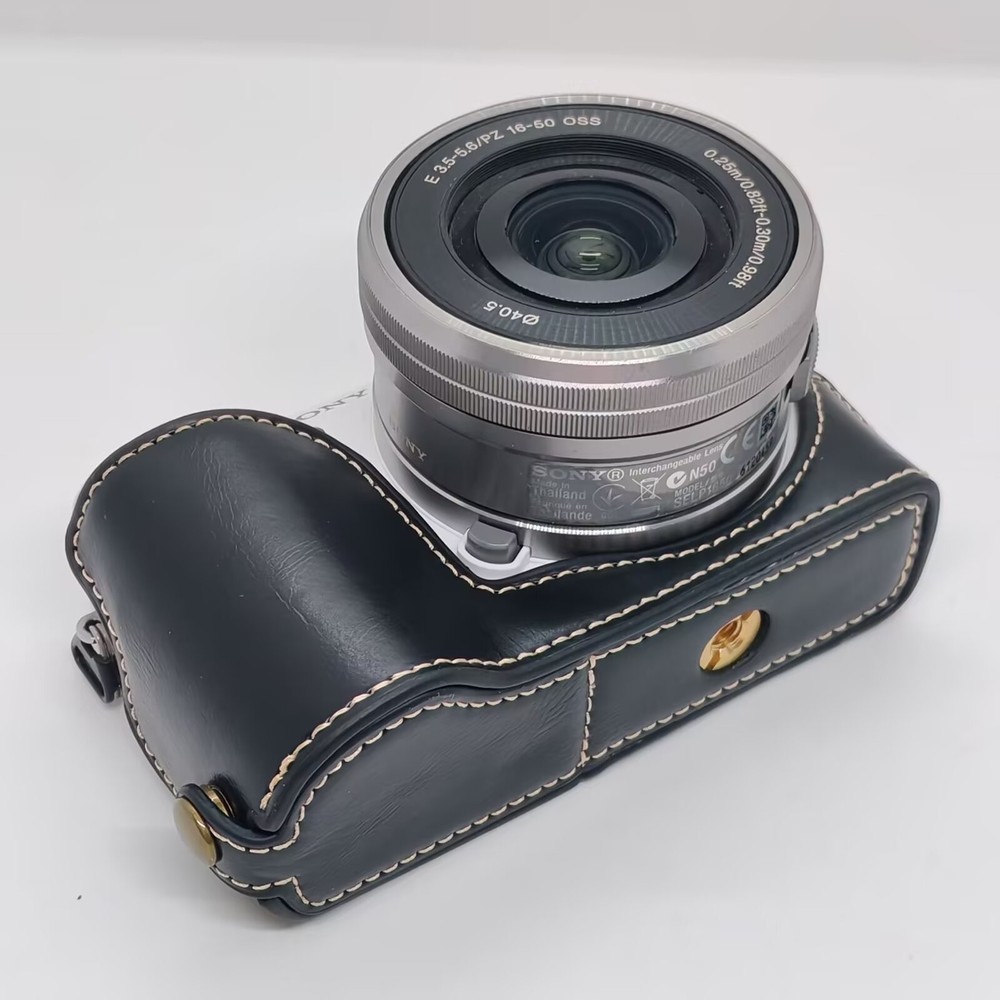 Leather Protect Half Case Grip strap for Sony Alpha A5000 A5100 Camera