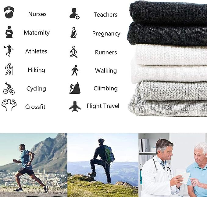 Diabetic Socks, Non-Binding Circulatory Cushion Cotton Crew Socks for Men Women