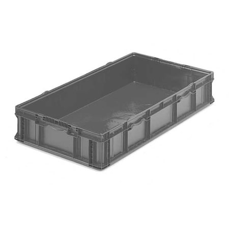 Orbis So4822-7 Grey Solid & Stackable Straight Wall Storage Container, 26.2