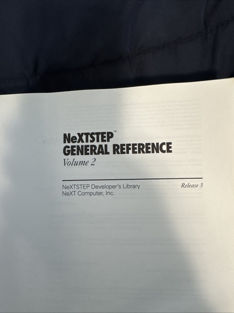 1990s NeXTStep General Reference Volume 2 For Steve Jobs NeXt Computer