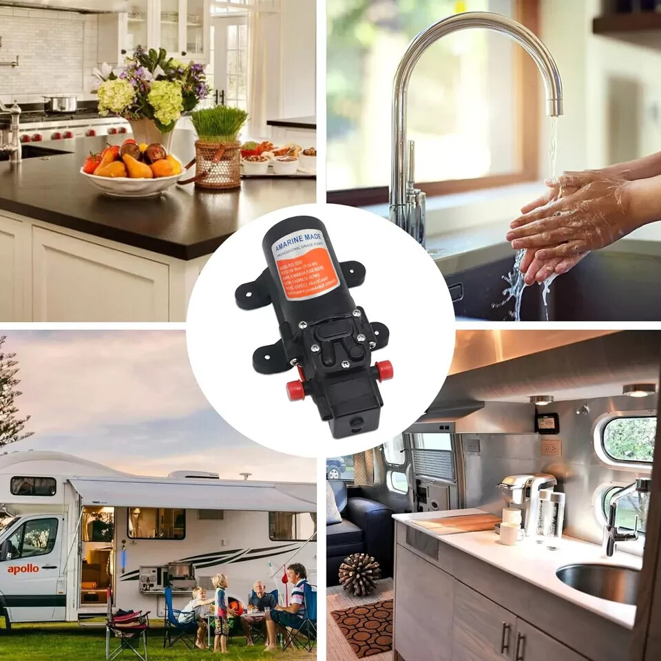 12V 35 PSI Water Pressure Diaphragm Pump Self Priming Pump for Caravan RV Boat