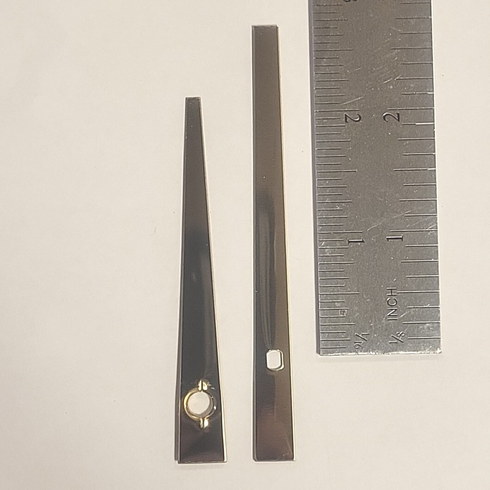 New 2-3/4" Butcher Block Pattern Brass/Gold Clock Hands - DIY - Single Set