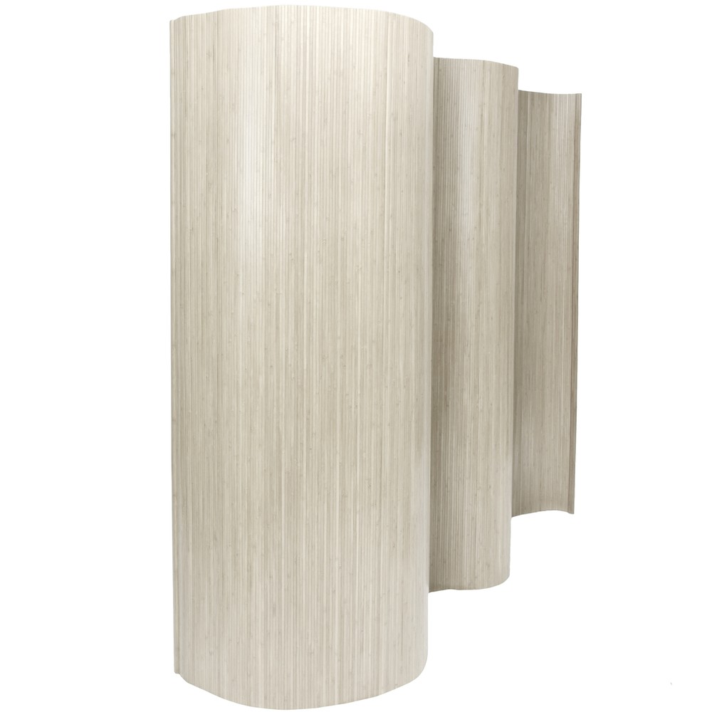 6 ft. Tall Bamboo Wave Screen - Rustic White