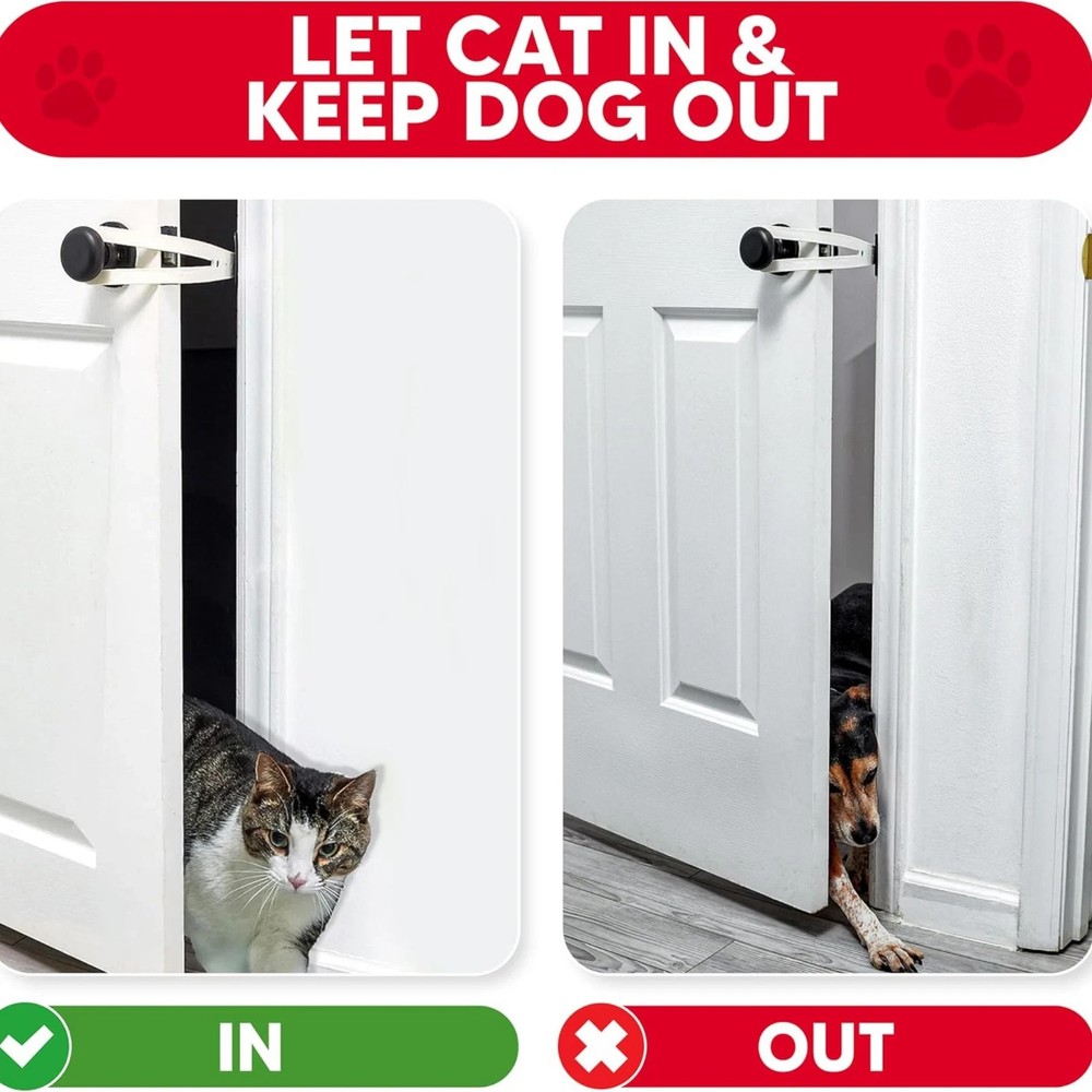 FlexLatch Cat Door Holder Latch - Bright White Cat Door