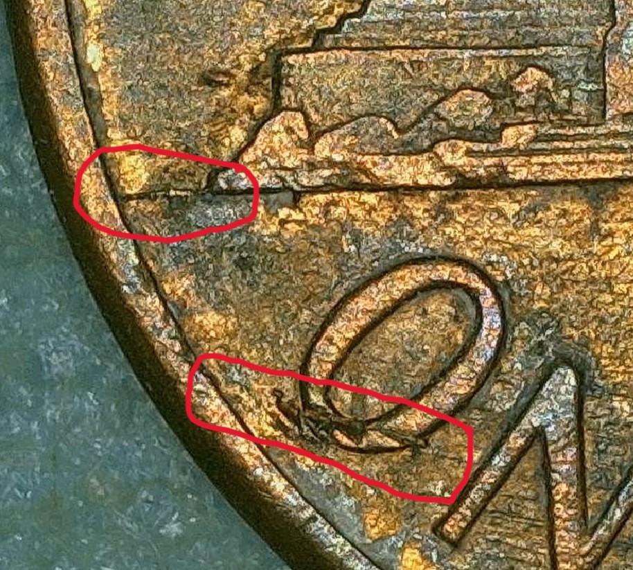 1989 P Penny Rev Embedded Strike Thru