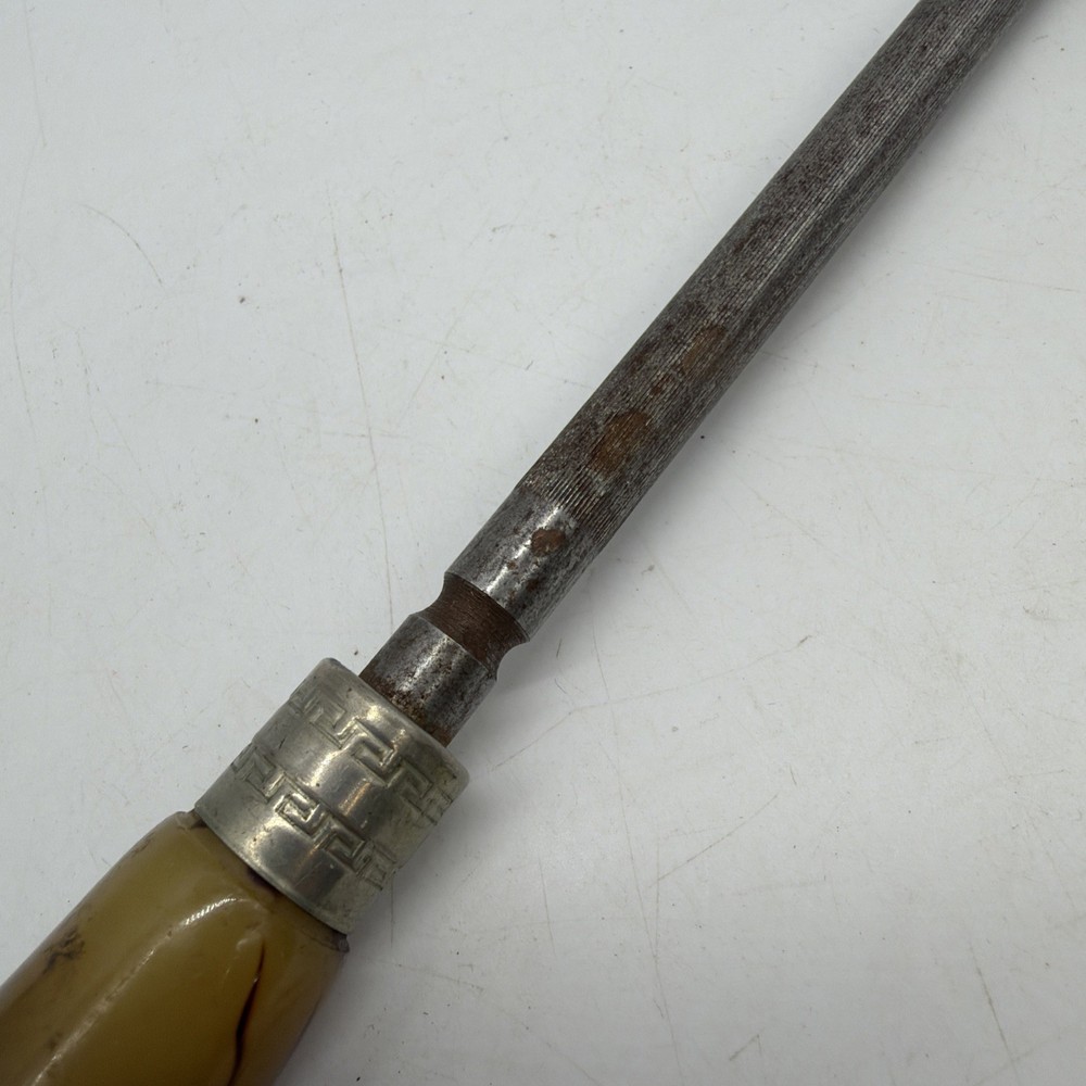 Vintage Bakelite Handle Knife Sharpener 11” Length Kitchen Rod Sharp Point