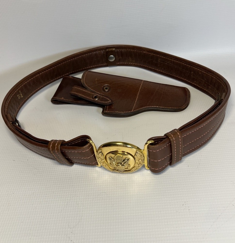 Original WWII US Army General Officer Belt & Holster Set Hickok Eagle Buckle