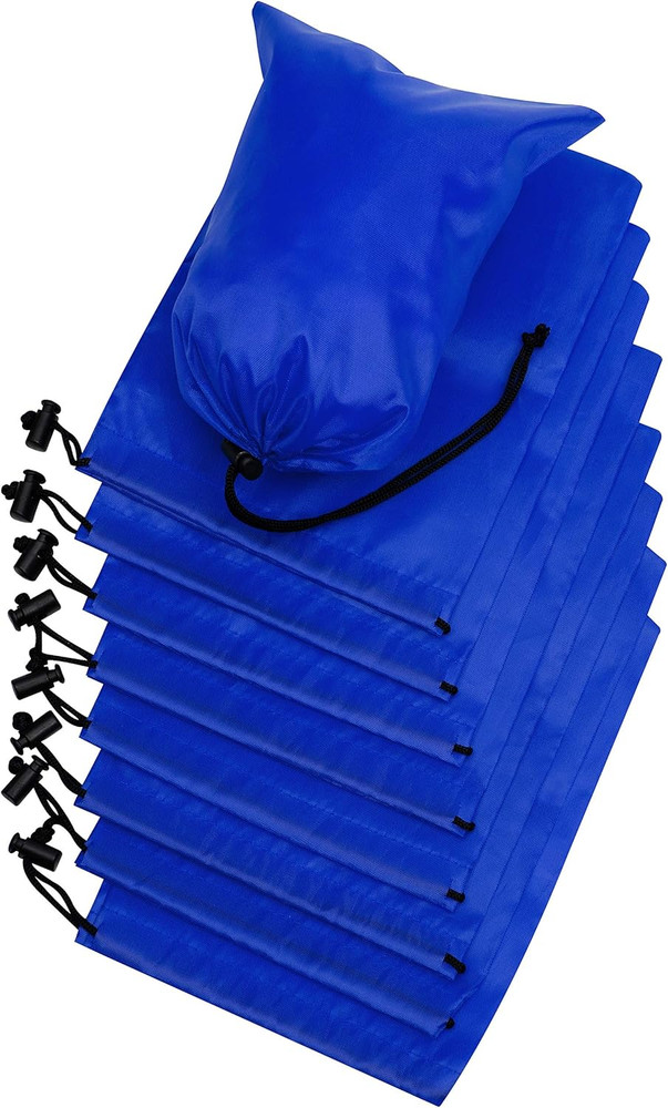 Drawstring Bag - Nylon Cinch and Ditty Stuff Pouch with Toggle (6 x 8-12 pack, B