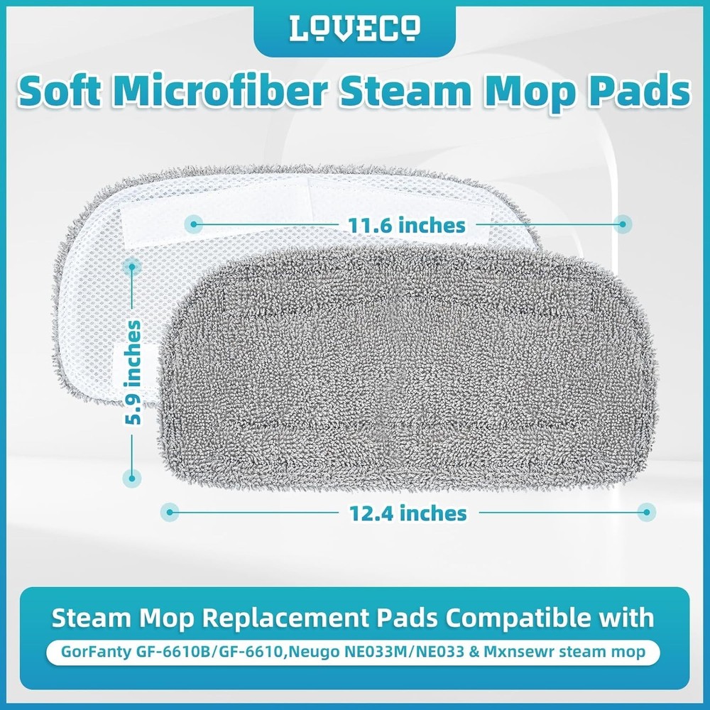 Washable Microfiber Steam Mop Replacement Pads for All Surface Cleaning