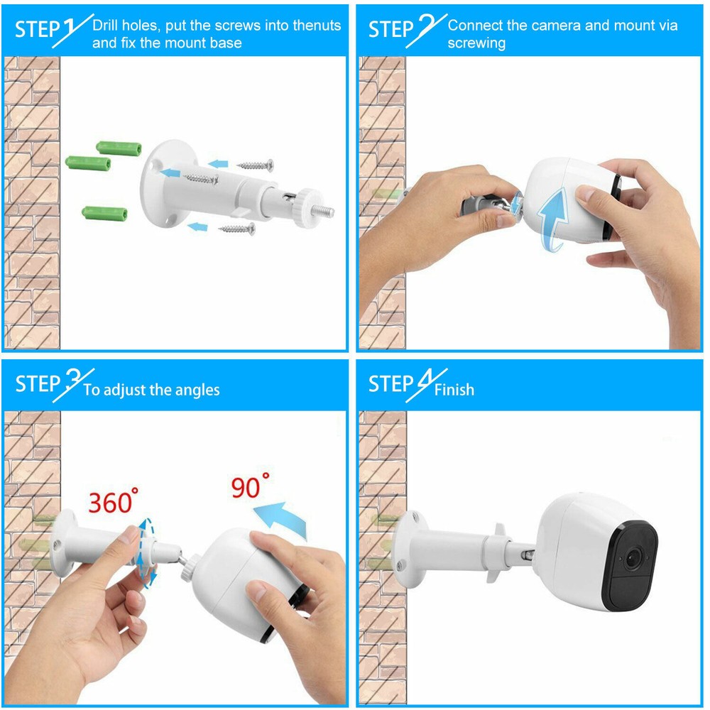 Security Wall Mount for Arlo Pro, Arlo Pro 2, Arlo Essential Spotlight Camera