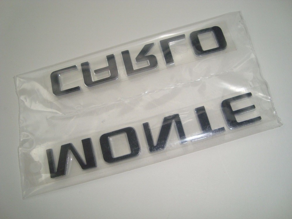 OEM CHROME MONTE CARLO SCRIPT EMBLEM CHEVROLET SS IMPALA CAPRICE CLASSIC NOVA