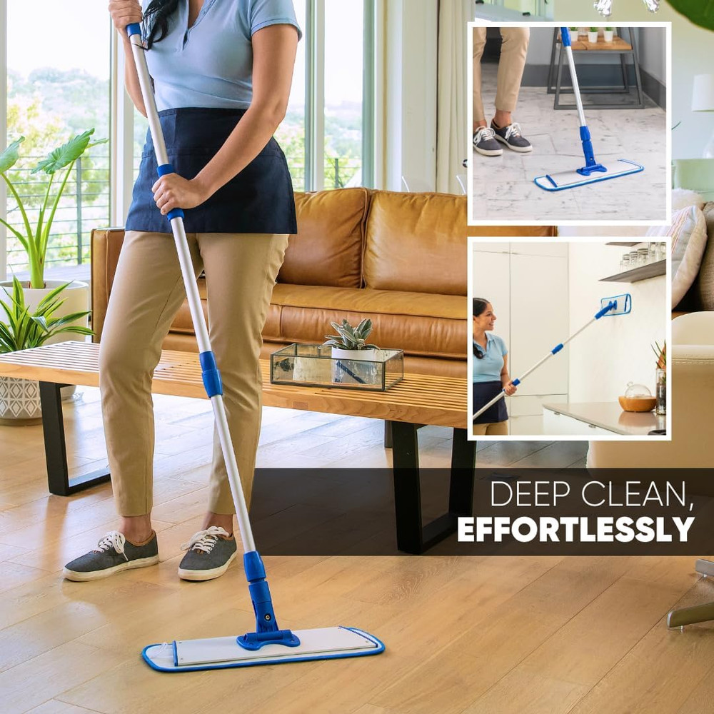 18 Inch Microfiber Mop Pads - Machine Washable, Reusable, Refills & Replacement