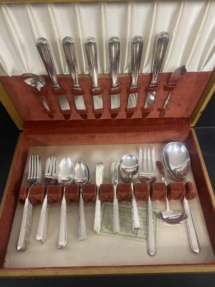 Vintage Gorham Silverplate Flatware REMEMBRANCE 58pc Silverware Set w Chest