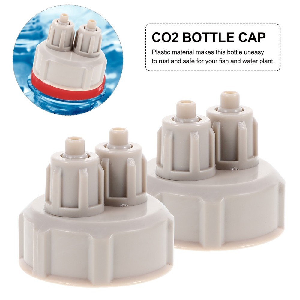 2Pcs Bottle Cap Carbon Dioxide Air Pump Fish Diffuser Tank Aquarium DIY