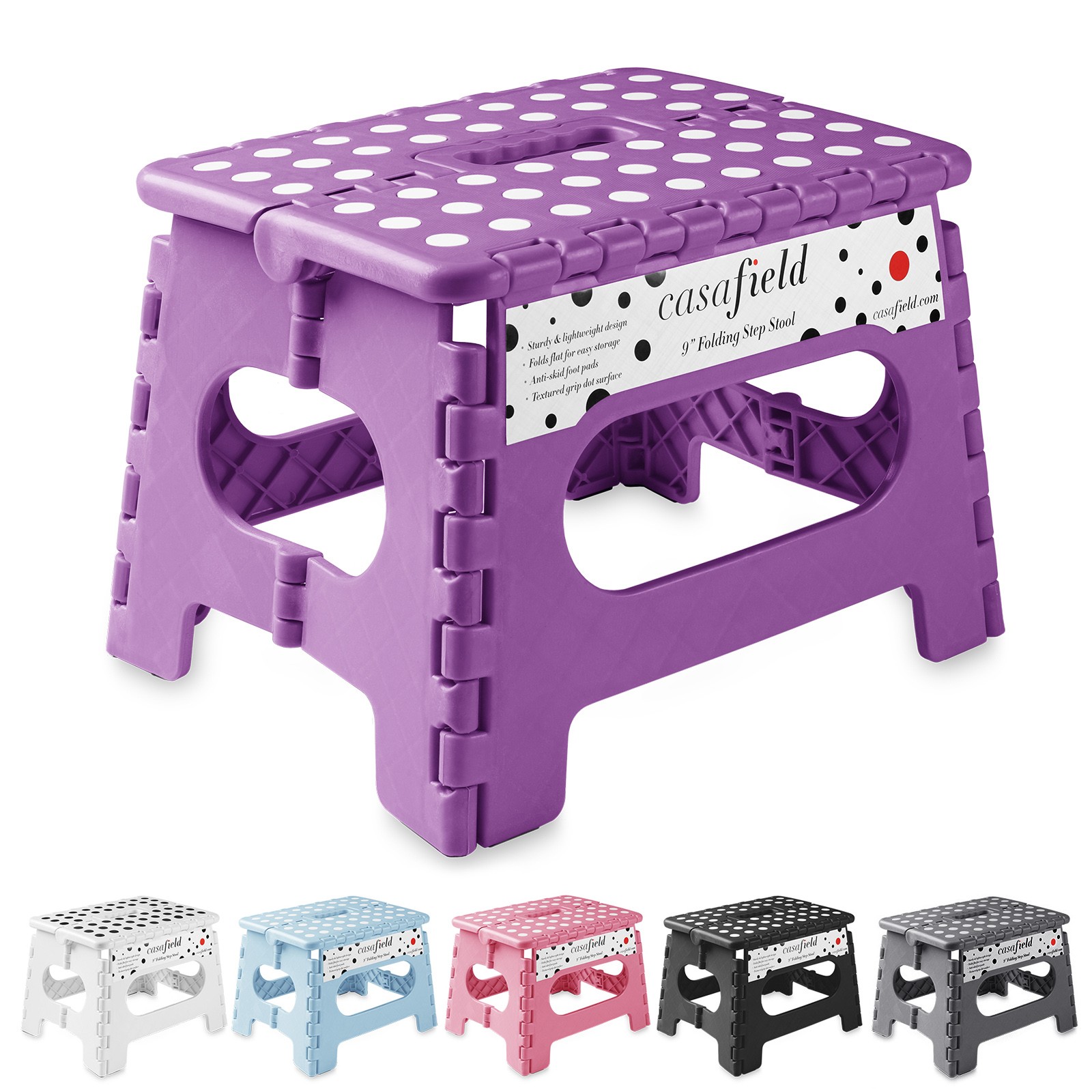 Collapsible Folding Plastic Kitchen Step Foot Stools with Handle