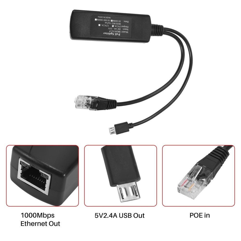 POE supply module standard isolated splitter 48V to 5V2.4A USB interface2497