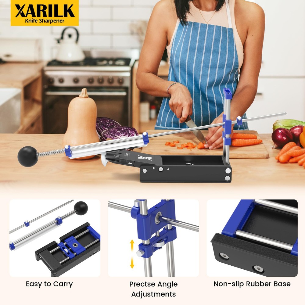 Knife Sharpening System adjustable Sharpener Kit with Whetstone