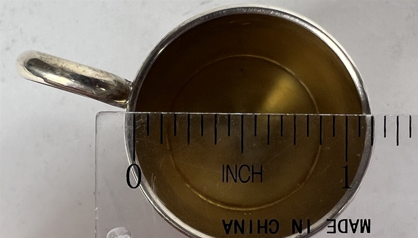 Vintage Sterling Silver Lunt #582 Cordial Cup w/ Gold Wash Inside - 5/8"