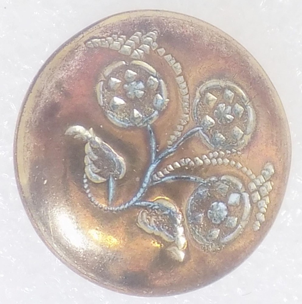 Golden Age Button Hand Engraved Brass Button Benedict & Burnham 1834