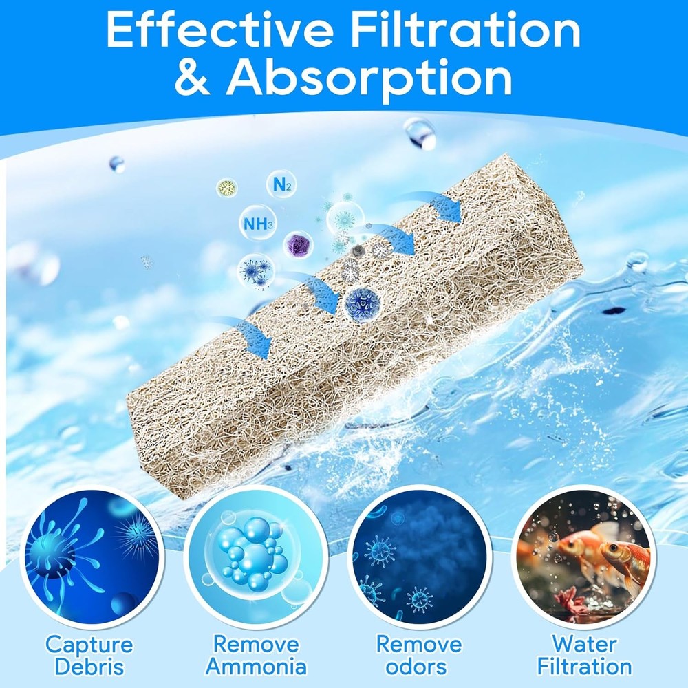 12PCS Ammonia Reducer Filter Pads Compatible with Aqueon Quietflow 20 & 75, Spon
