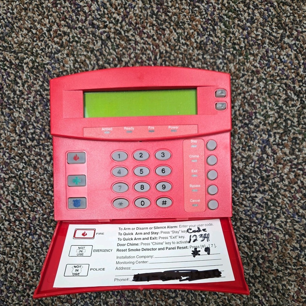 CADDX GE Security Interlogix NX-148E CF LCD Red Keypad