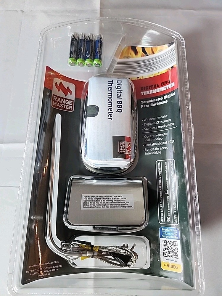 New Range Master Digital BBQ Thermometer Wireless Remote Grilling Summer NIB