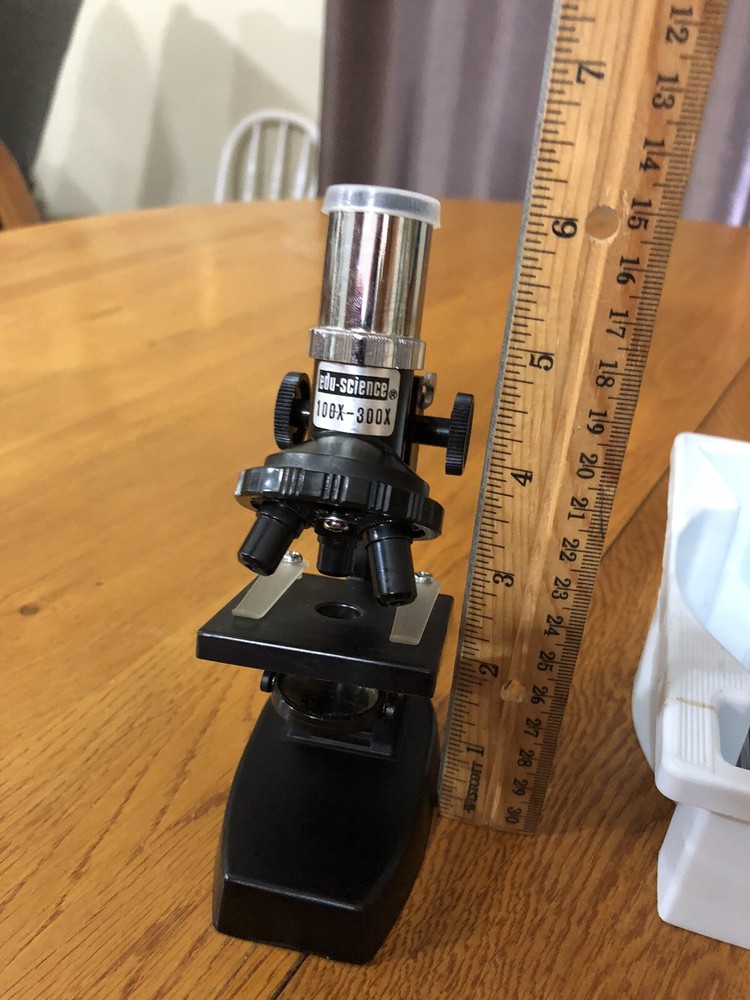 VINTAGE EDU-SCIENCE MICROSCOPE IN PACKAGE W/ACCESSORIES JAPAN MADE