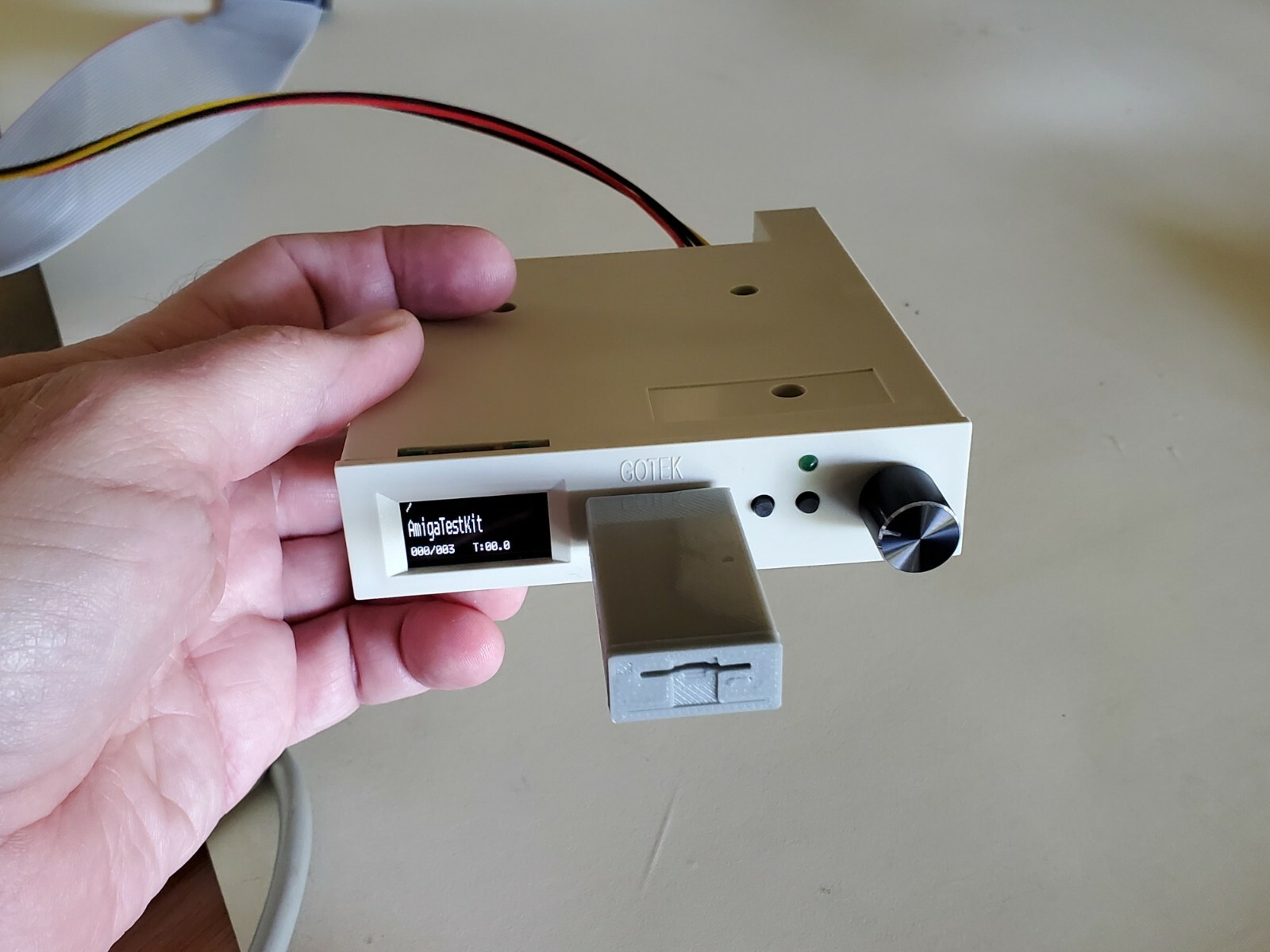 Gotek Beige USB Floppy Emulator AT435 OLED Speaker-Amiga Atari IBM Roland AKAI