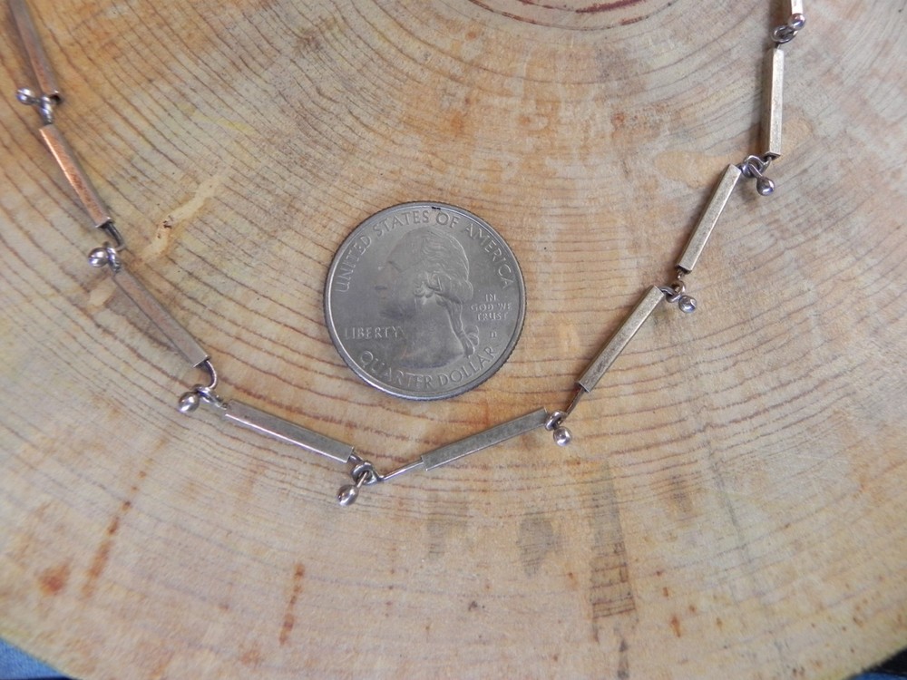 Sterling Silver Rectangle link Necklace & Bracelet SET by CBG