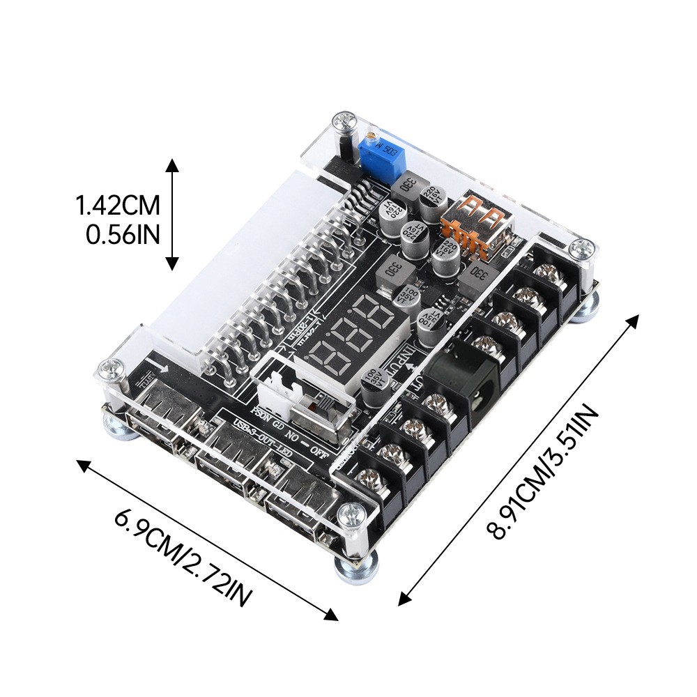 20/24 Pin ATX Power Adapter Board Module Power Supply Adapter Adjustable Voltage
