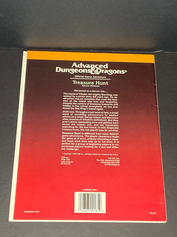 AD&D - Treasure Hunt - Module N4 - TSR 9185 - 1986 - VF!