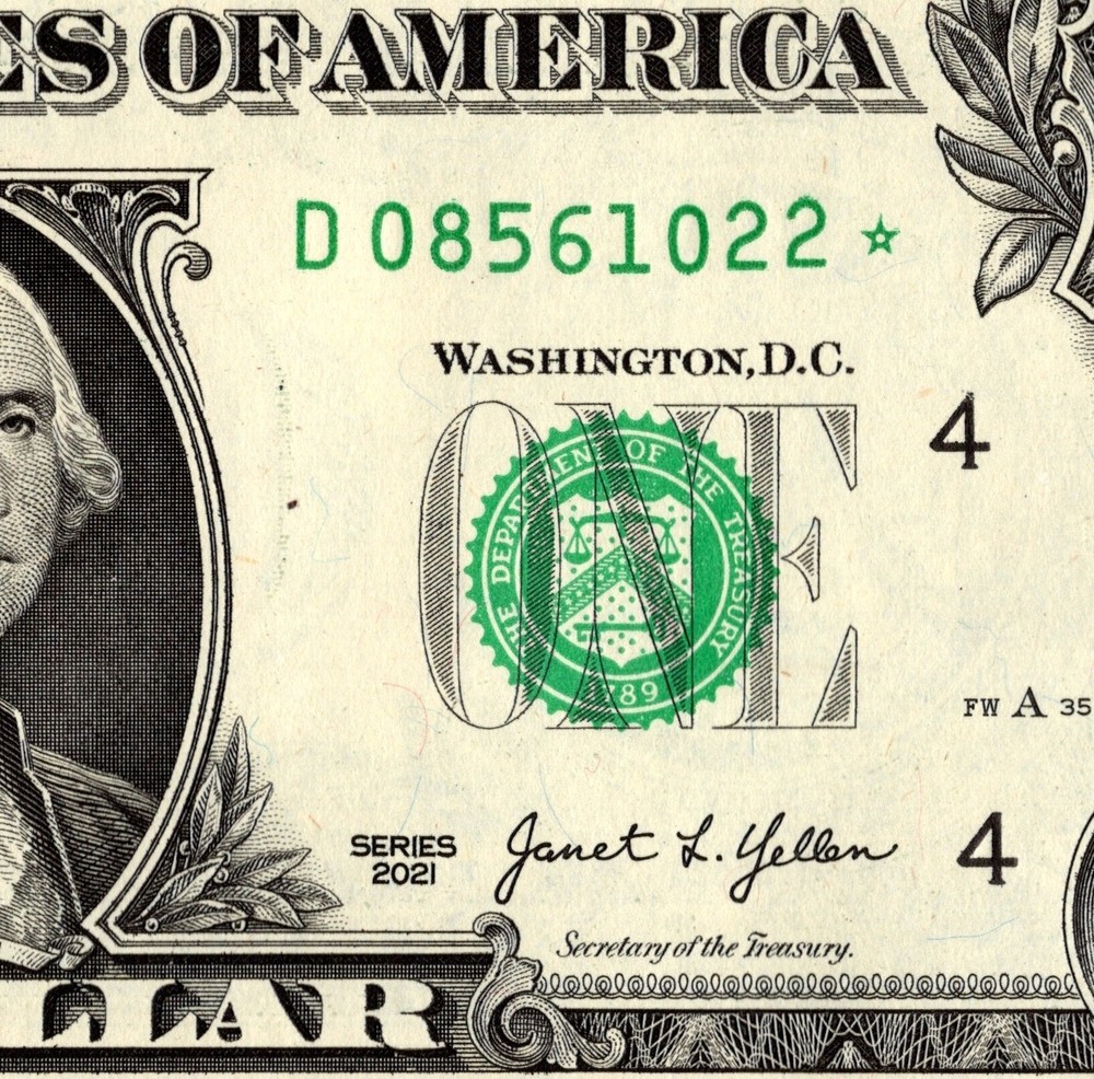 2021 D Star Note One Dollar Bill Regular Run Pack Note D08561022*