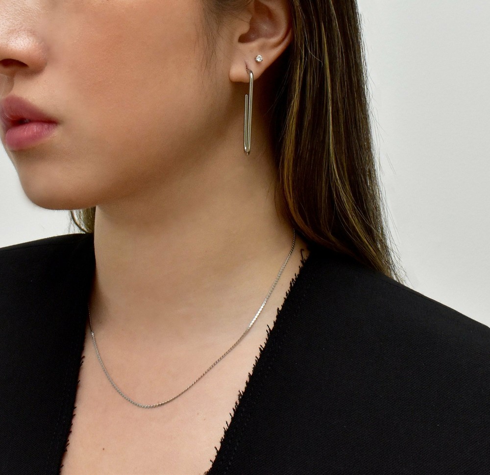 FAYE NECKLACE -THIN SILVER CHAIN NECKLACE