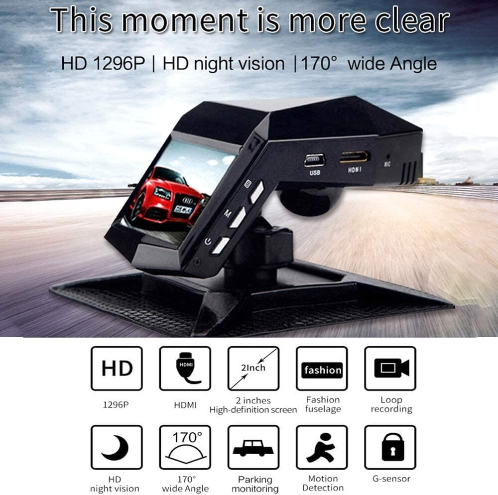 HD 170° Dash Cam Car DVR Driving Video Recorder Loop Recording Motion Detection