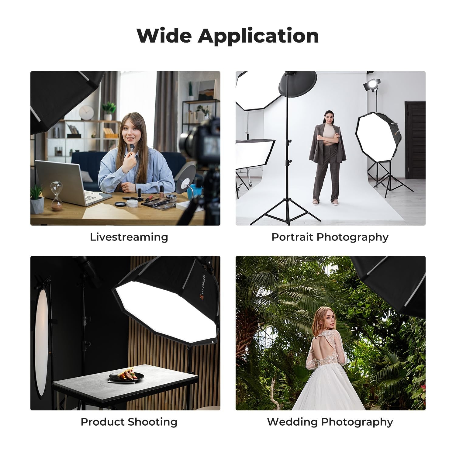 35''/90cm Octagonal Softbox, Quick Release Bowens Mount Softbox with Honeycom...