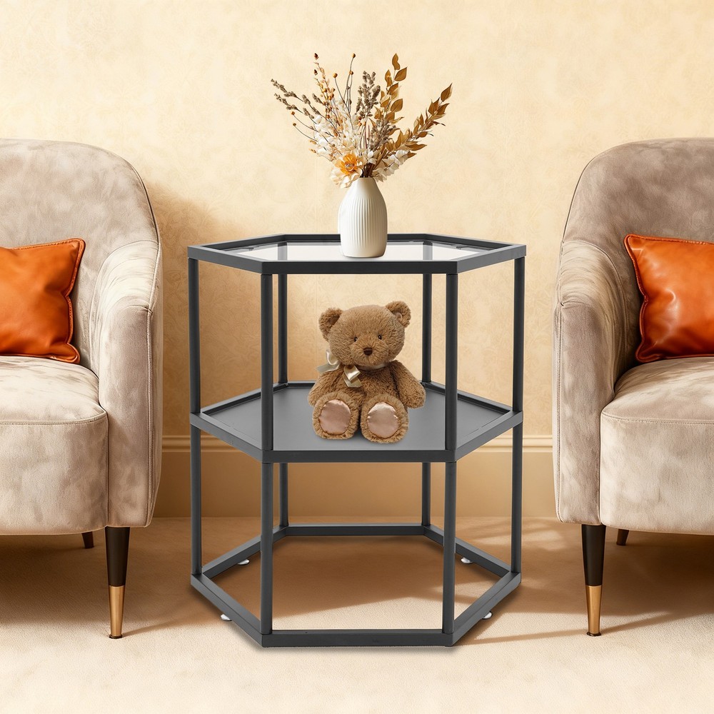 Tall End Table Sofa Side Table Multi-purpose Small Space Table for Living Room
