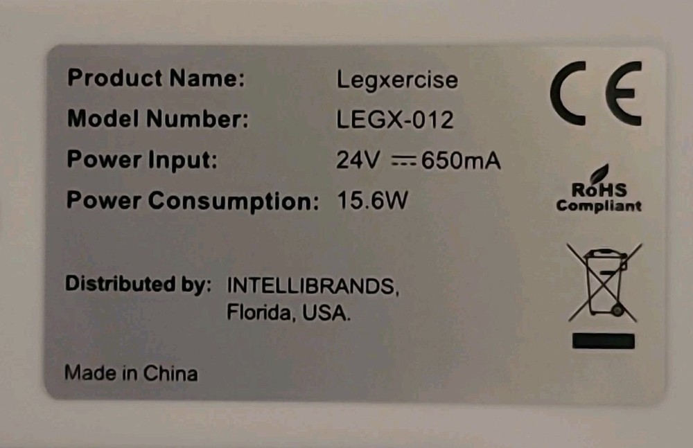 LegXercise Pro LEGX-012 Motorized Leg Activator Exercise Machine Remote Adapter