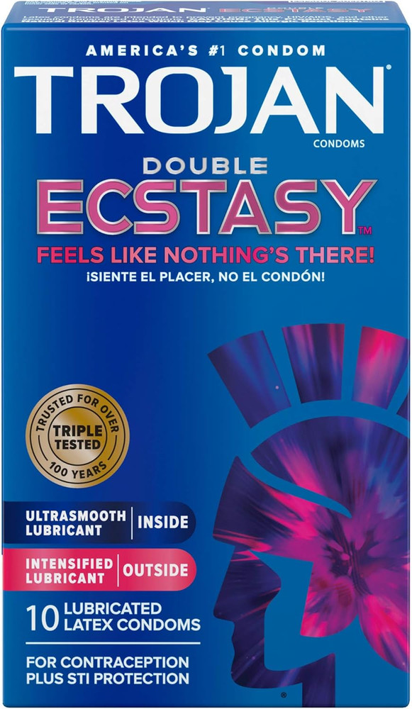 Double Ecstasy Lubricated Condoms - 10 Count