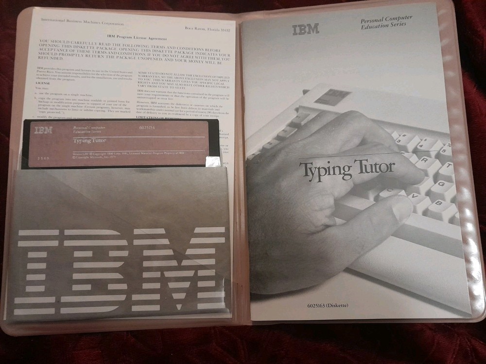 Vintage IBM Typing Tutor Software Program, 1981 5.25" Floppy Disk
