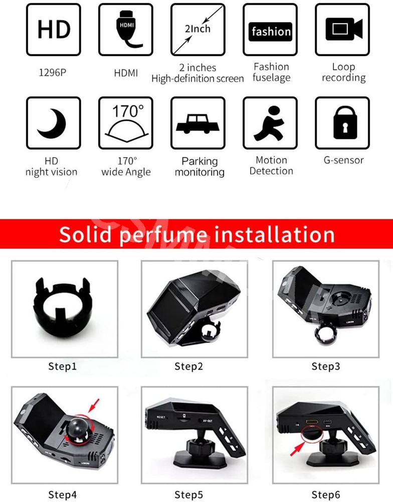 Car Dash Cam DVR Cycle Recording Video Motion Detection Night Vision G-Sensor