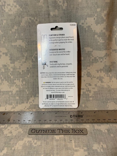 3-in-1 Fire Starter Ferro Rod Striker Whistle Key Ring Tool