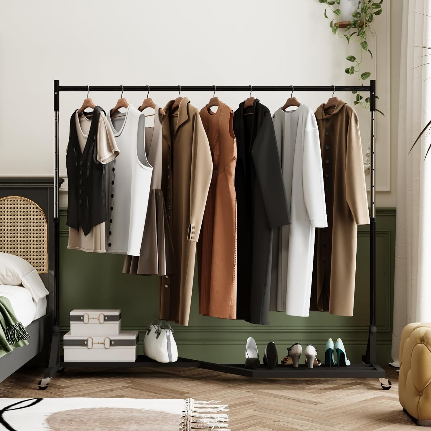 Z-Truck Clothing Rack Z Base Heavy Duty Garment Rack Adjustable Height w/Wheel