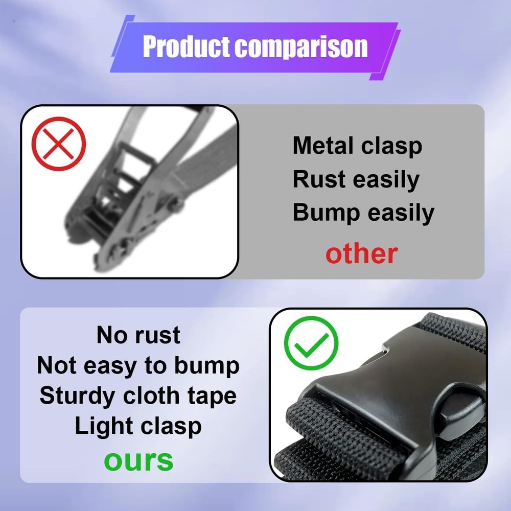 39 Inch Car Battery Tie Down Straps, Adjustable Box 2PCS, Black
