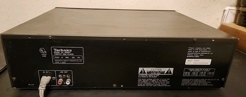 Technics SL-PD887 5-Disc CD Changer Player MASH Vintage TESTED