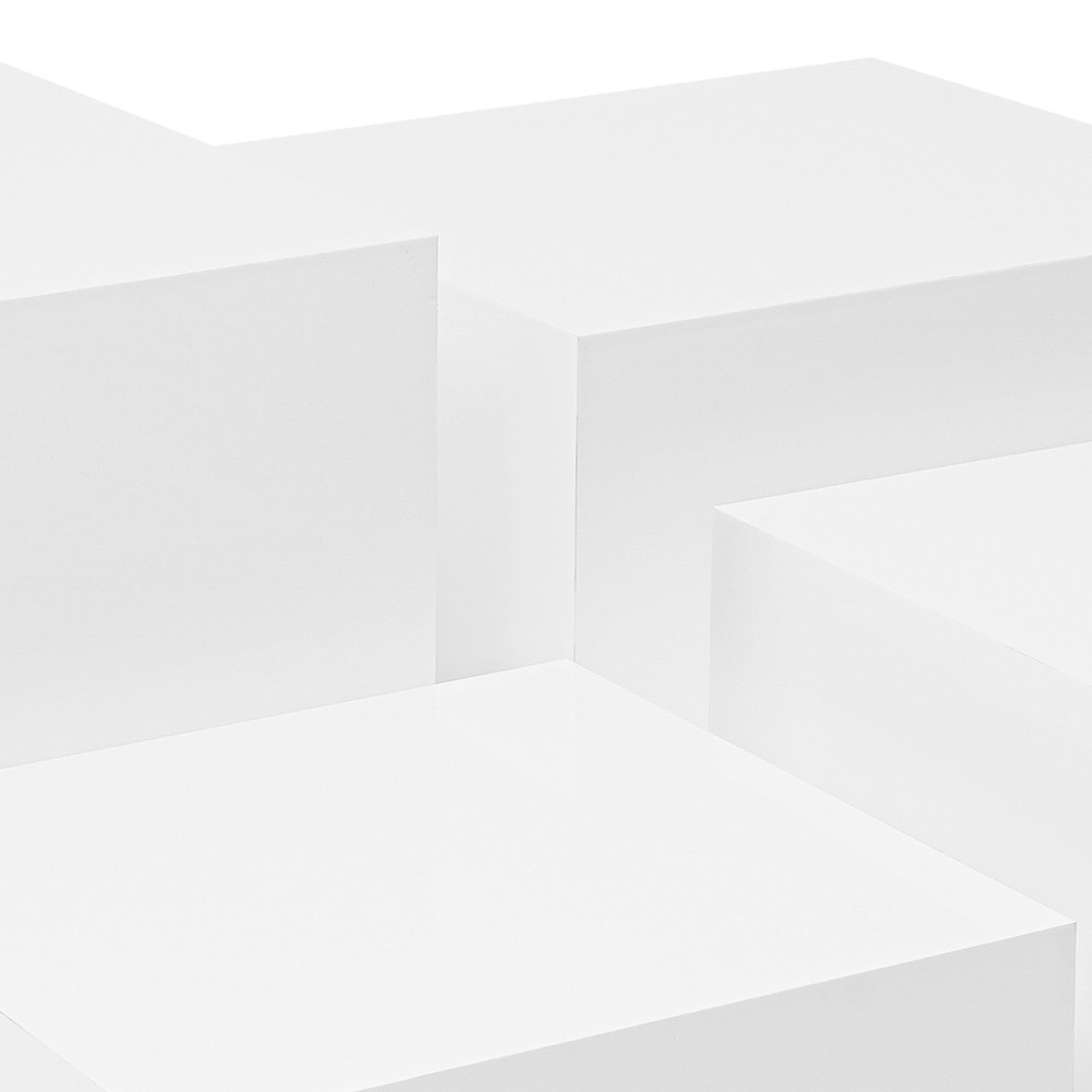 White Acrylic Stackable Organizer Stand 4Pcs Display Risers for Retail Shop