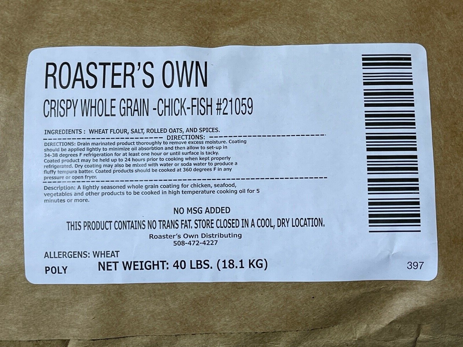 40 LB. Box Wicked Crispy Breading Coating Chicken Fish Pressure fryer Restaurant